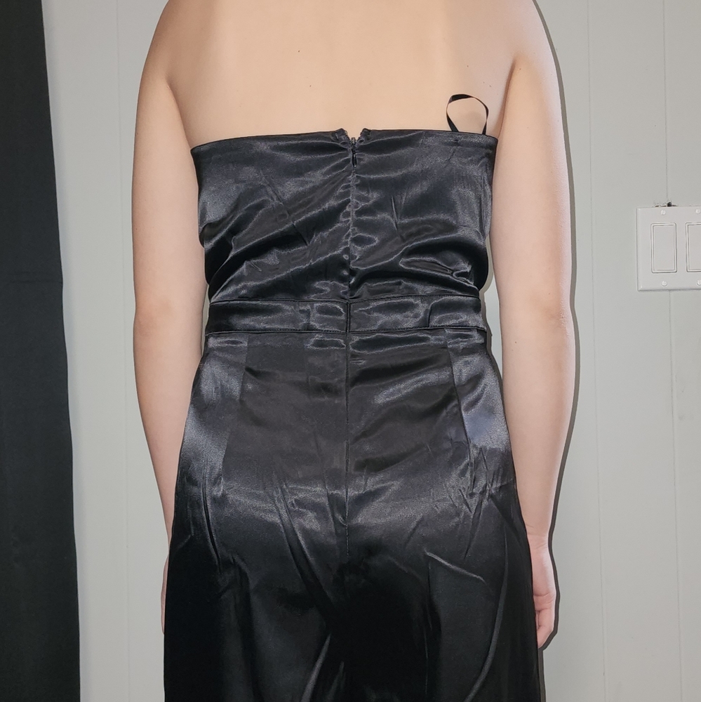 NWT Gorgeous Akira Midnight Black Satin Jumpsuit 😍 - Picture 10 of 14